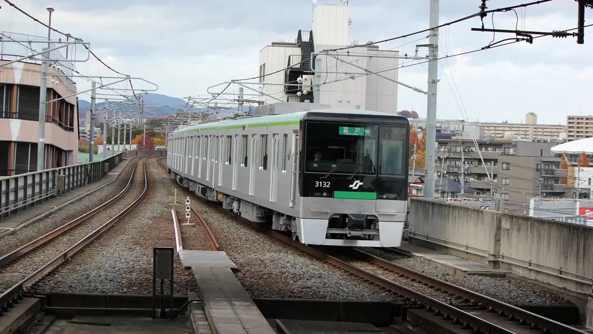 Sendai Municipal Subway Namboku Line 3000 series train arriving at Yaotome Station