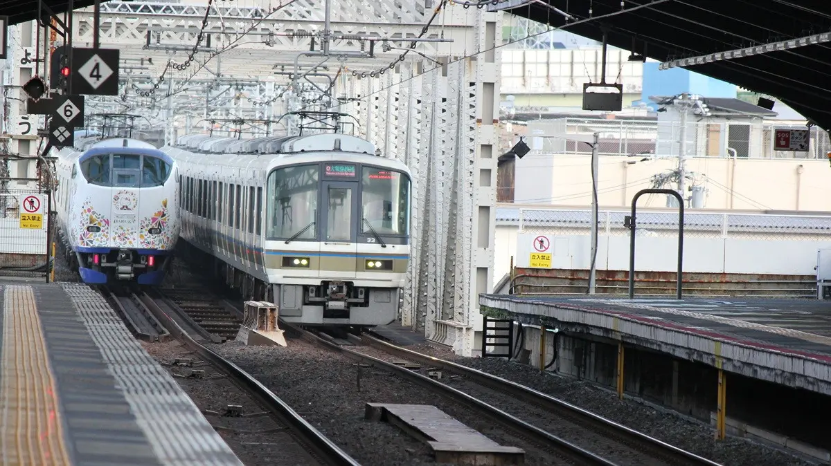 大正駅に到着する大和路線221系電車